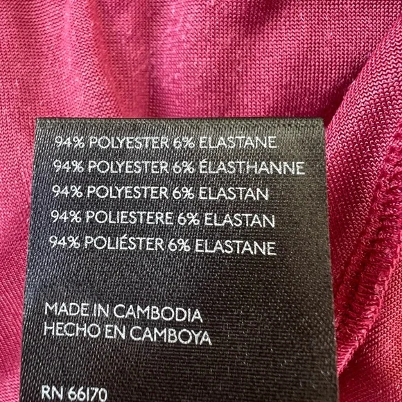 Silence + Noise Corina Velvet Drop Waist Midi Dress Medium Raspberry Asymmetric - Picture 5 of 8